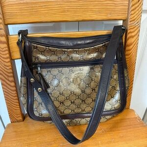 Morabito Vintage Leather Elegant Brown Designer Shoulder Bag